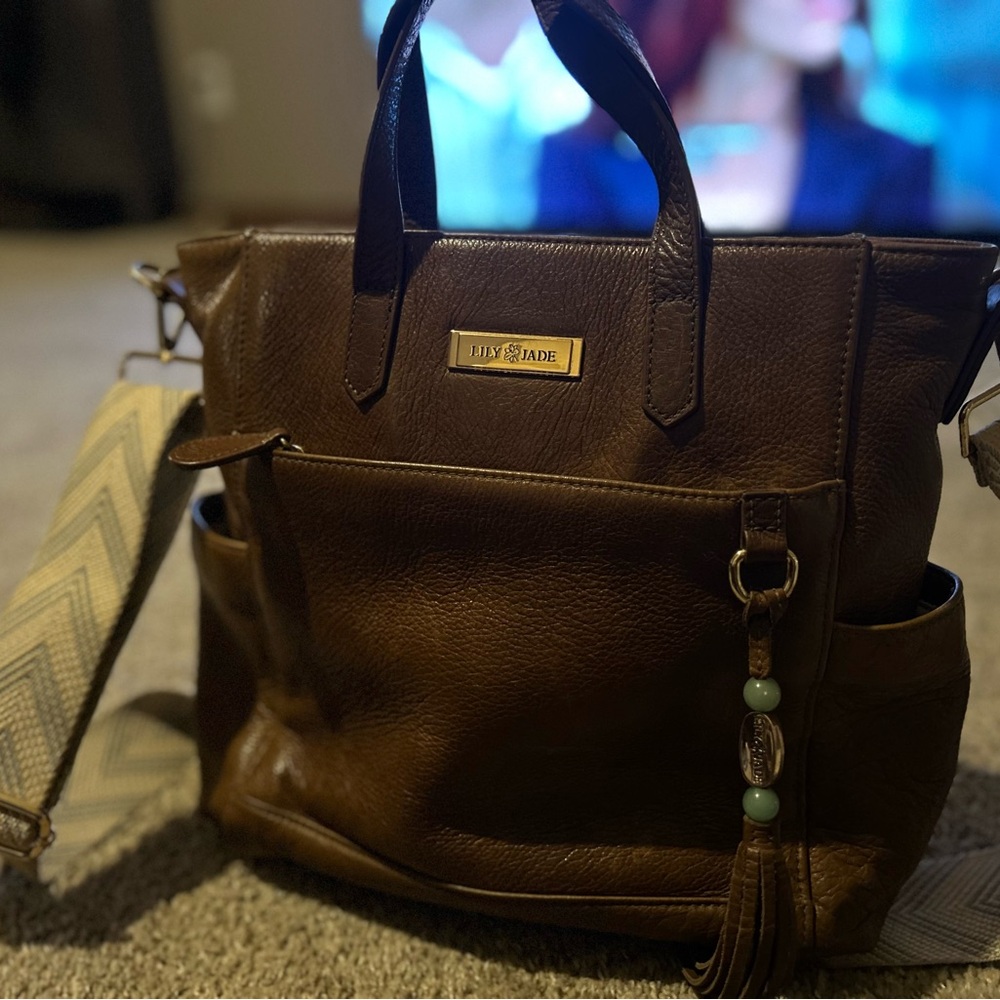 Brown Leather Tote Bag-Backpack By Lily Jade